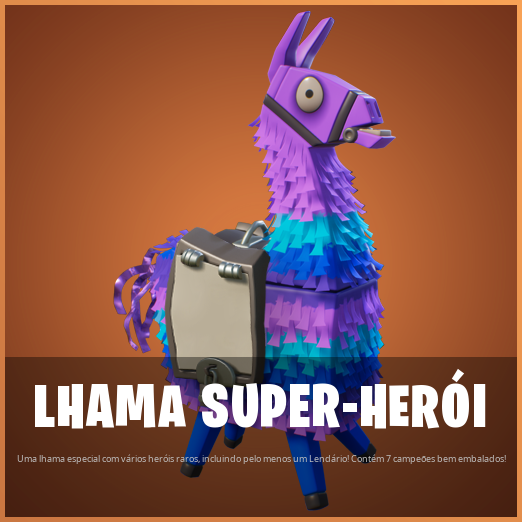 Uma lhama especial com vários heróis raros, incluindo pelo menos um Lendário! Contém 7 campeões bem embalados!